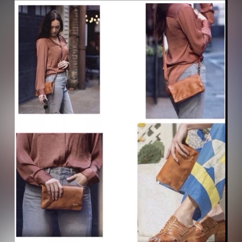 NWT Bed Stu Leather Cadence Wallet Wristlet Crossbody Bag Tan Rustic MSRP $175 - Picture 16 of 16